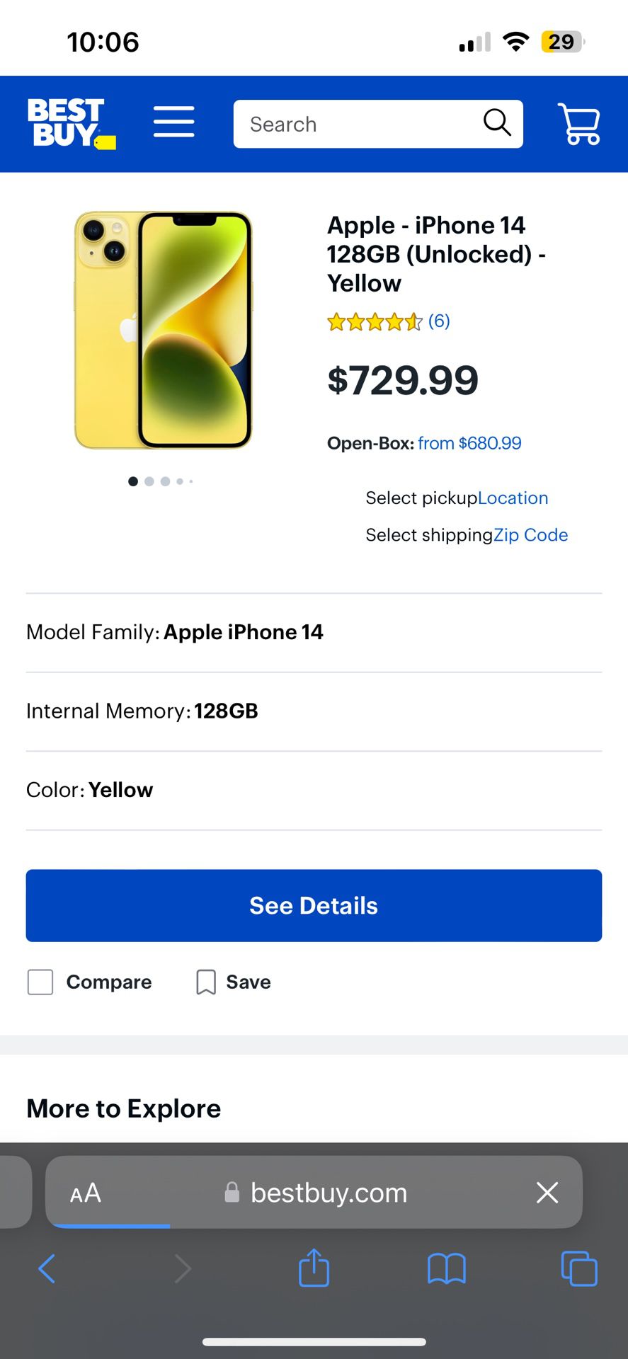Iphone 14 128 Gb Yellow