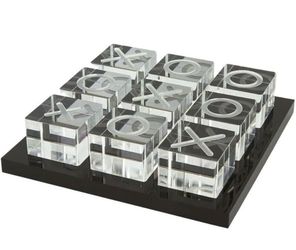 BrightRow Acrylic Tic Tac Toe Set With Black Base