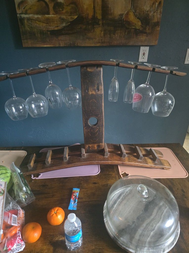 Wine Glass Holder From Wine Barrel