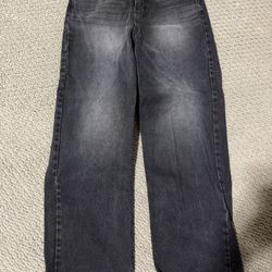 Lewkin Washed Black Baggy Jeans, Size Small 