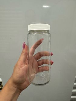 Clear Glass Jar with White Lid