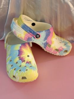 Crocs Classic Clog Pastel Tie Dye Swirl Slip On Shoes Mens 6 Womens 8 M6 W8