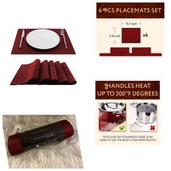 Decorative Modular Trivet Runner for Table 6 pcs Placemats Hot Pad, Heat-Resistant Surface,for Hot Plates, Pots, Dishes, Cookware for Kitchen (6 pcs B