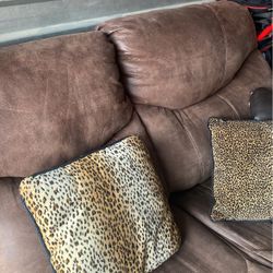 Couch  With Reclining  Section On One Side  It Is A 3 Cushion 