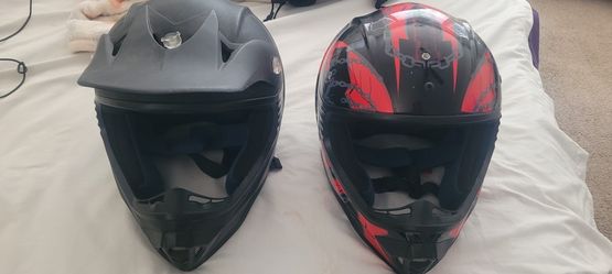 Pair Of Kids Small Adults Racing Offroad Cycle Helmets