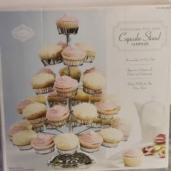 Godinger 5- Tier, Revolving  Silver-tone Cupcake Stand, Holds 35 cupcakes