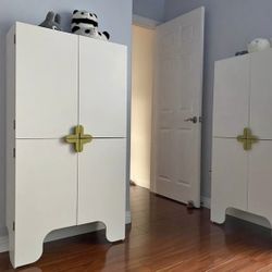Two Wall White Cabinets