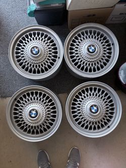 OEM BMW Style 5 Basketweave Wheels 15x7 - Set of 4 w/ Center Caps