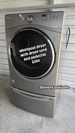 Whirlpool dryer with pedestal