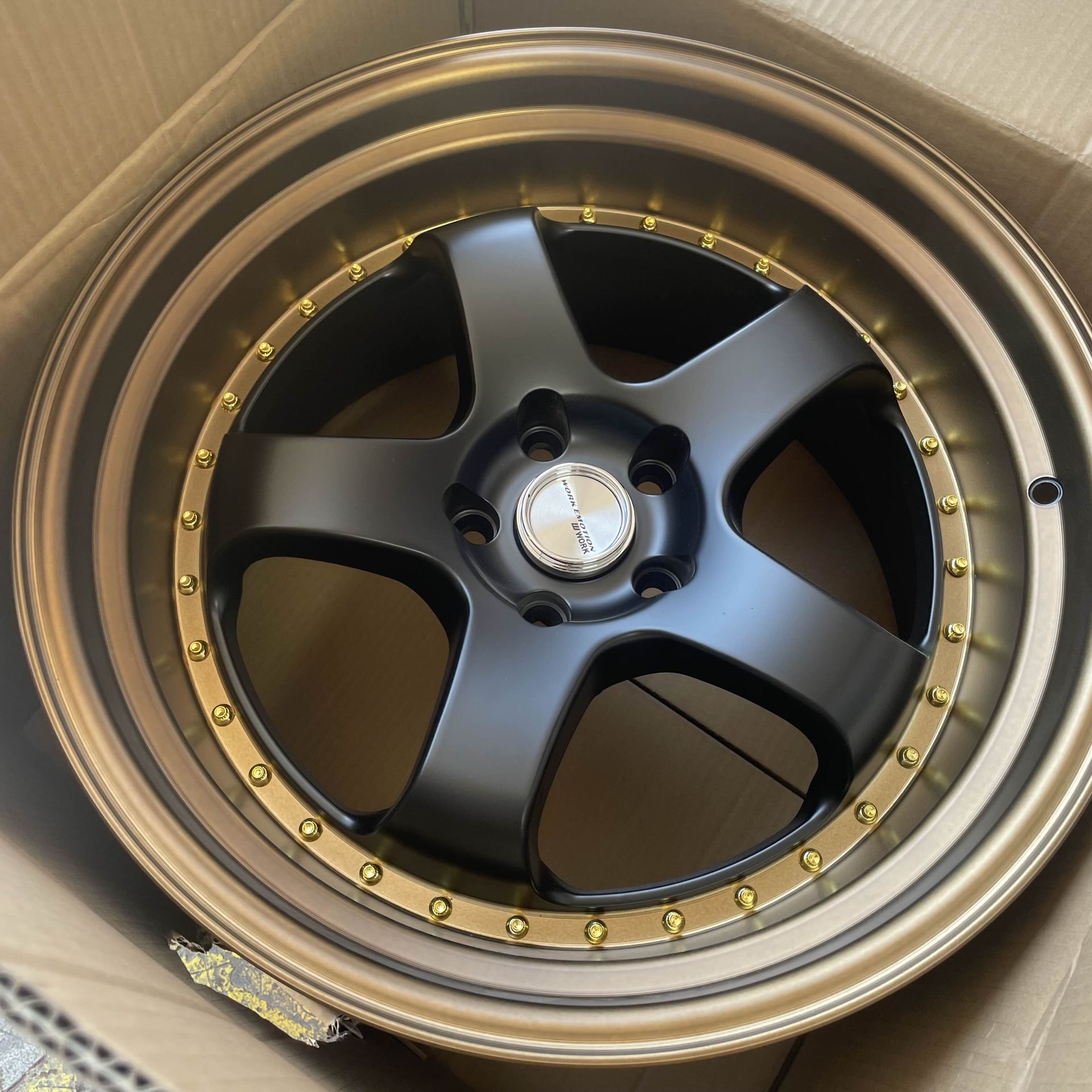 New 19 Inch Work Meister S1 Style Forged Matte Black Bronze Rims 19x9.5 +22. 19x10.5 +25 (5x114.3)