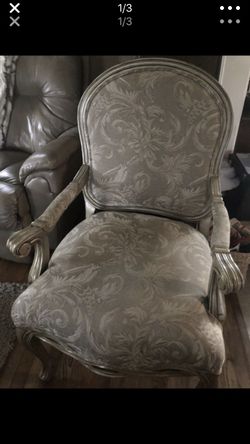 Basset chair champagne antique finish silver
