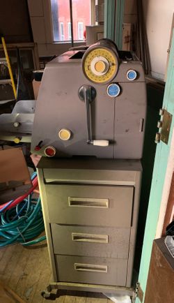 Antique Duplicating Machine with 3 drawer Cabinet