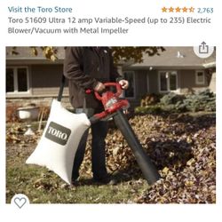 Toro leaf Blower And Vac Put To 235mph