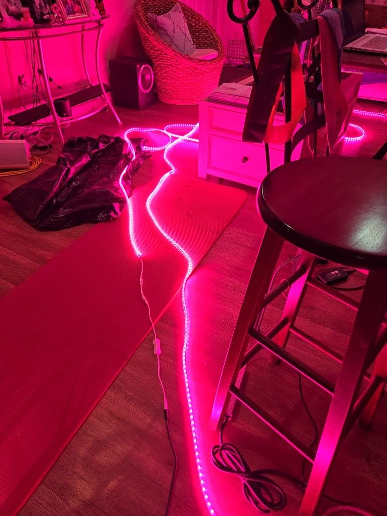 Pink Led Lights With A Off And On Button