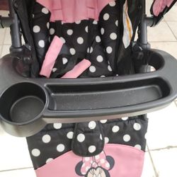 Disney Baby Minnie Mouse Simple Fold LX Travel System, Lift to fold compactly in Less Than a Second for Easy Storage; self-Standing When Folded, Minni