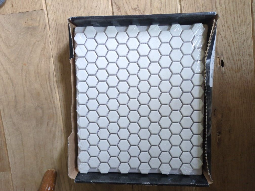 Hexagon Tiles. Seven Sheets Unopened See Picture For Measurements.
