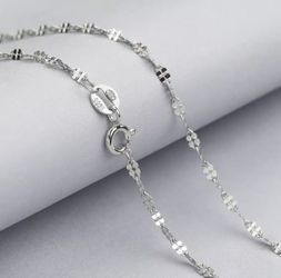 925 sterling silver twisted petal chain necklace