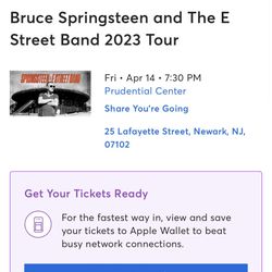Bruce Springsteen Tickets Section 20 row 2 Prudential Center 