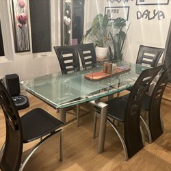 Glass Expandable Dining Table