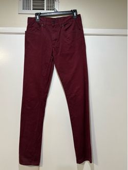 RVCA Slim Fit Burgundy Pants Size 30 mens pants