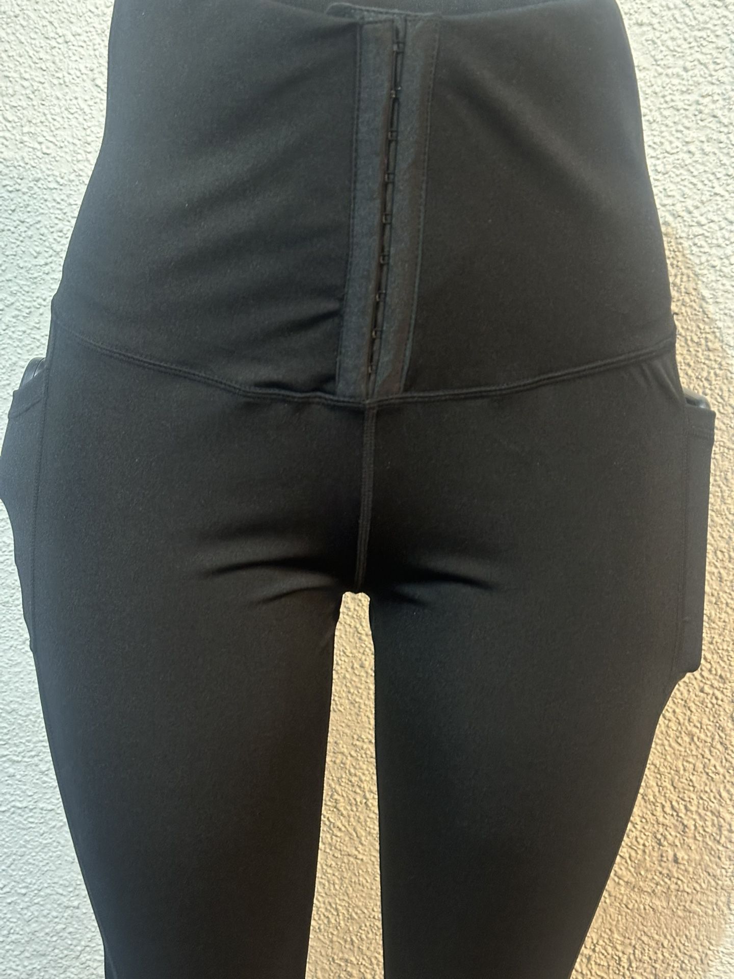 High Waist Corset Leggings with Pockets Tummy Control Body Shaper Pants