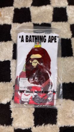 Bape tee- white-red