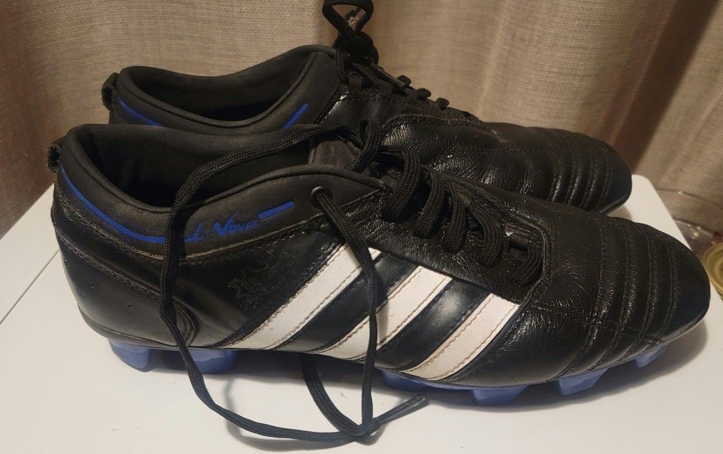 RARE Adidas Adinova Soccer Cleats Men's Size US 7 Black/Blue Cleats G18322 Shoes