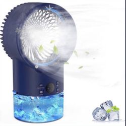 Air Conditioner Fan Personal Evaporative Cooler Circulator 3 Speeds 2/4H Timer 7 Colors LED Light 2 Misting Modes Humidifier Quiet Mist Cooling