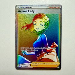 Pokemon Aroma Lady 221/203 Evolving Skies Rainbow Secret Rare Holo NM