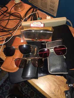 3 prescription sunglasses italian made gold plated & Polar Shield glasses