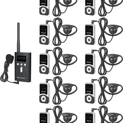 RETEKESS T130S and T131S Wireless Tour Guide Audio System 10 Receivers and 1 Transmitter Church Museum