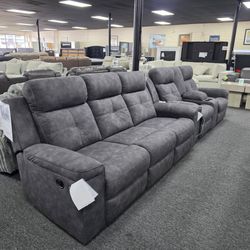 Gray Fabric Reclining Sofa Set 🚚WE DELIVER🚚