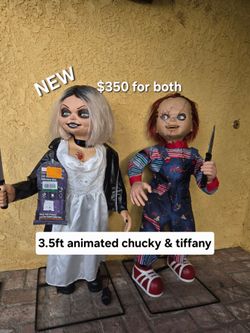 3.5ft tall animated chucky and Tiffany $350 for both