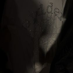 Sp5der OG Rhinestone Logo Hoodie 'White'