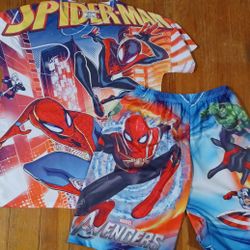 Youth Size Xlarge Shorts Shirts Marvel Spiderman Hulk 