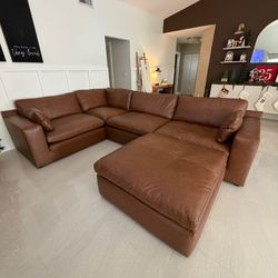 NEW Leather Cloud Couch Modular Sofa