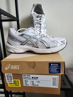 Asics silver and white