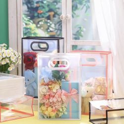 $10 for 30 pieces Clear Plastic Gift Bag with Handle Reusable Transparent