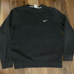 Vintage Nike Black Crewneck Sweatshirt White Tag Size Large Very Soft 
