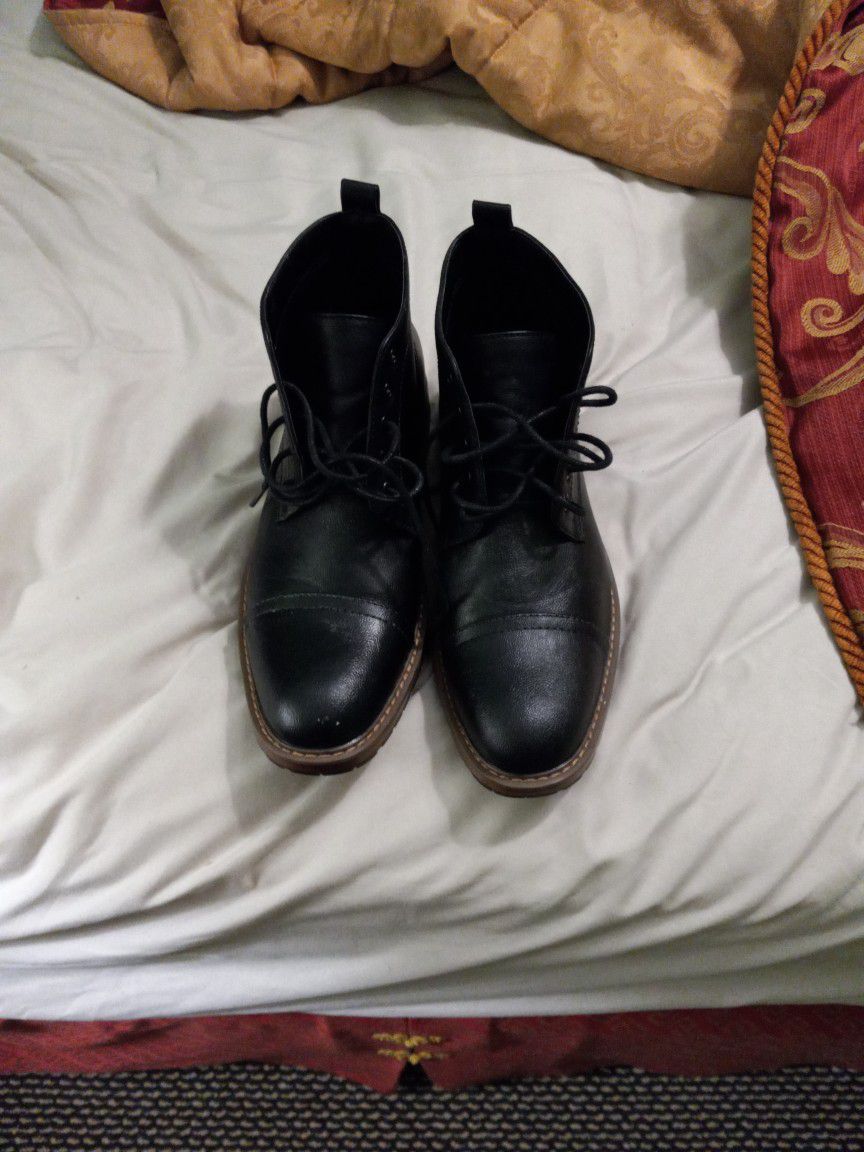 Men Black Boots Perry Ellis Size 8.5