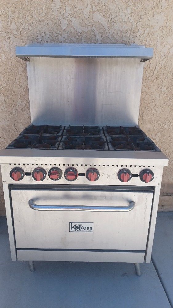 Comercial Stove, 6 Burners