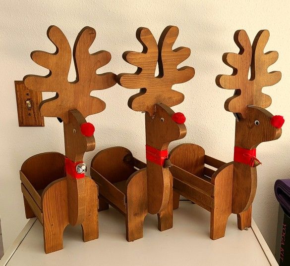 Wood Christmas Reindeer Card Holders or Mail Box Toppers $10 Each