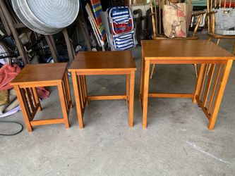 Solid Wood Nesting Tables - Set of 3 - Mission Style Furniture