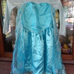 Elsa Frozen Snow Queen Kids Costumes For Girl Size 3T-4T Dress pretend play 