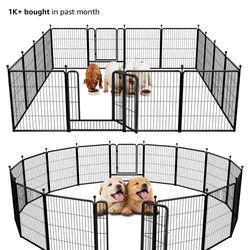 FXW Rollick Dog Playpen for Yard, RV Camping, 32 inch 16 Panels for Small and Medium Dogs│Patented