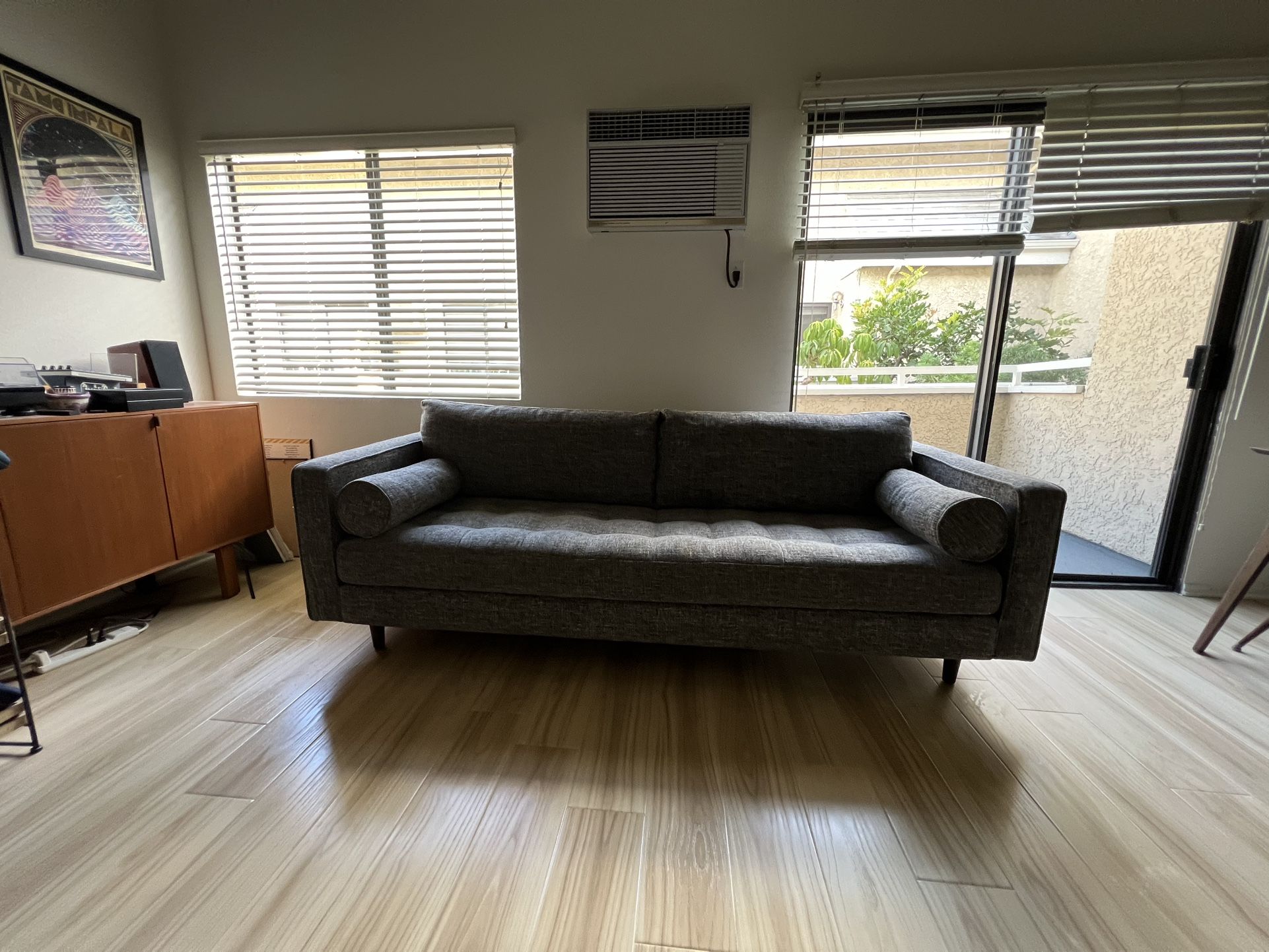 Article Sven 88” Tufted Sofa - Napa Charcoal / Gray