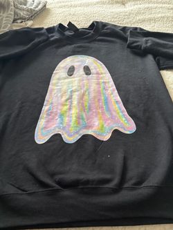 Black Ghost Graphic Crewneck Sweatshirt