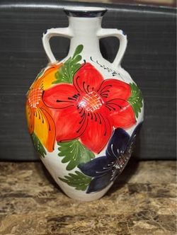 Hand-Painted Ceramic Vase – Made in Spain – 19” Tall