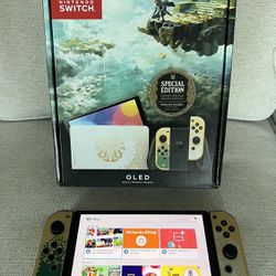Special Edition Zelda / Link OLED Nintendo Switch including All Accessories & Box // Works Great! - Pickup 92120