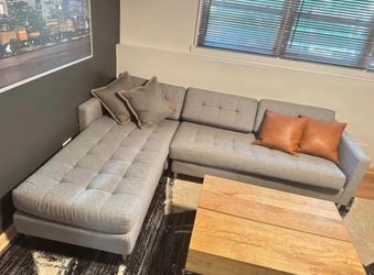 Living Room Set – CB2 Couch with Chaise & West Elm Lift-Top Coffee Table